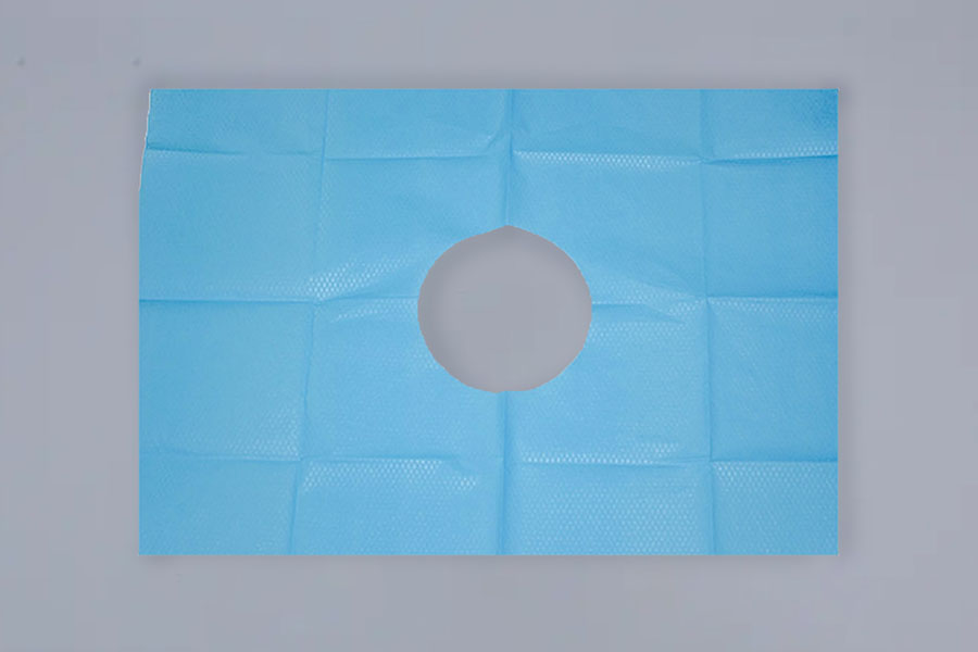 手術用ドレープ 楕円形有窓 60 x 60cm 接着剤付き